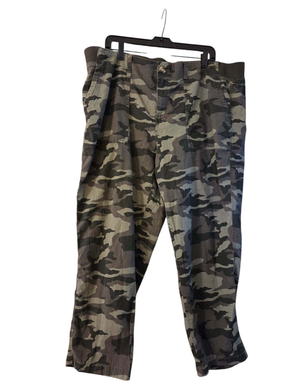 Sonoma Camoflauge Ankle Pants Green Black Cargo Style Plus Size 20W